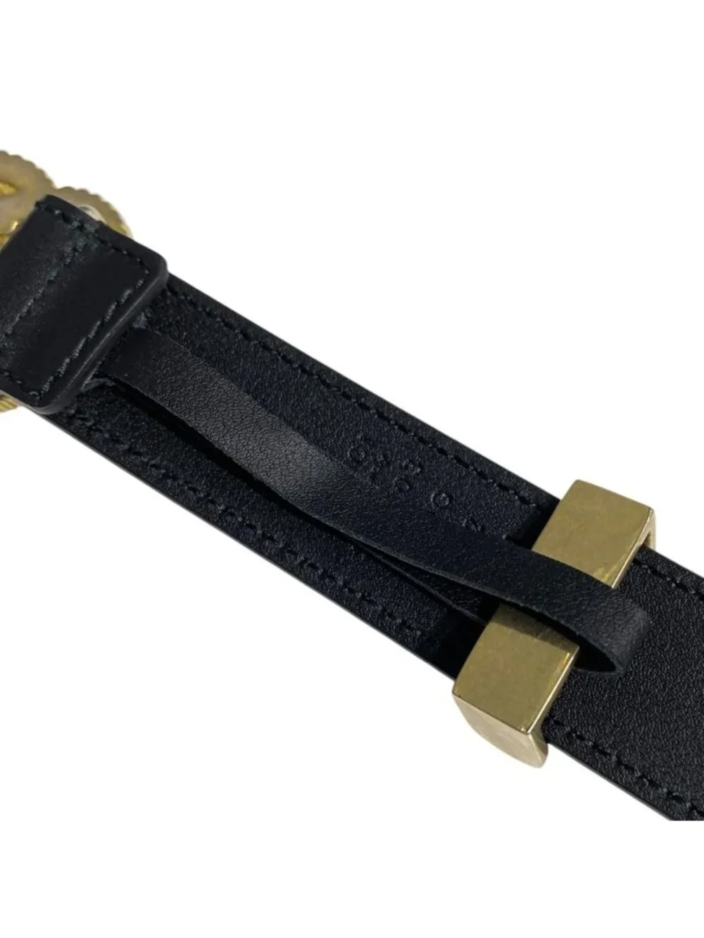 Gucci Belt GG Marmont Torchon Leather Black